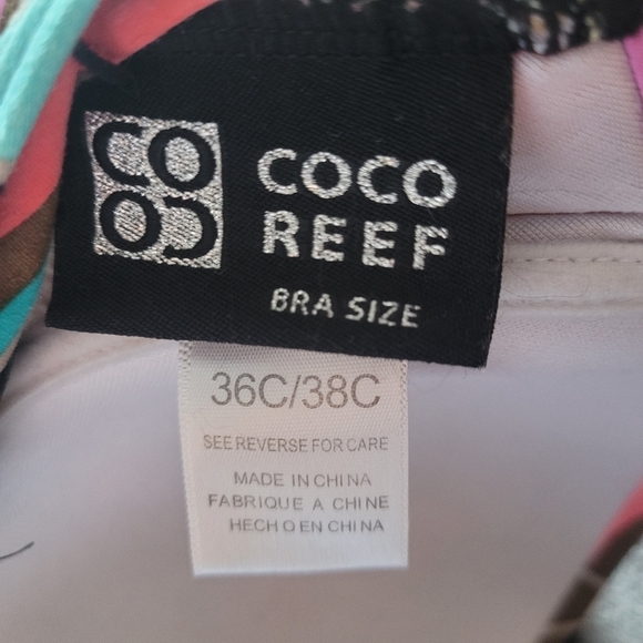 CoCo Reef Multi Colored Tankini Swimsuit L - Picture 3 of 8